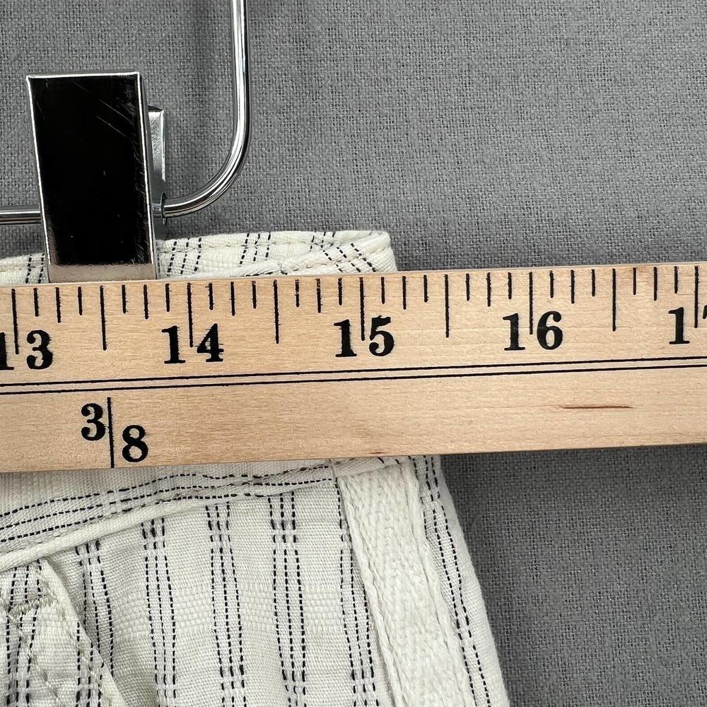 ANTHROPOLOGIE HEI HEI Pants Womens 4 Off White Cotton Striped Pant Wander Cargo - Picture 10 of 13